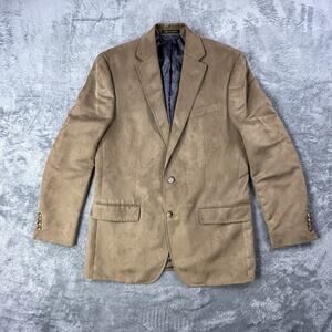 Lauren Ralph Lauren Faux Suede Brown Blazer (40L) Paisley Lining